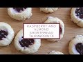 Raspberry and Almond Shortbread Thumbprint Cookies | Christmas Cookie Week Day 6