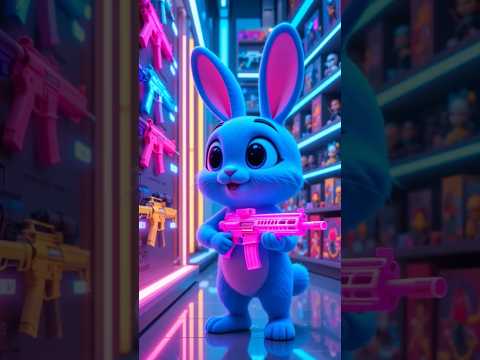 Bunny Loves This Glowing M4 Toy Gun!✨
