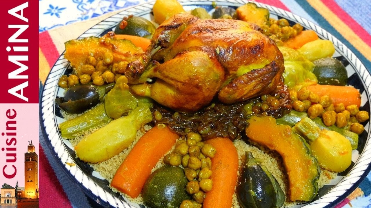 كسكس مغربي تقليدي بالدجاج محمر ناجح %100 بتفويرة واحدة بالقمح الصلب الكامل كيجي لذيذ بزاف