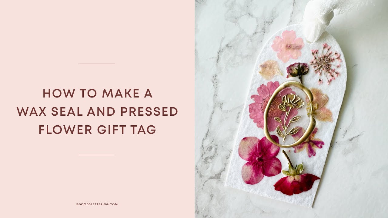 Let's make a wax seal and pressed flower gift tag! - YouTube