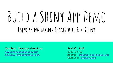 Build a Shiny App Demo as a Cover Letter Accessory