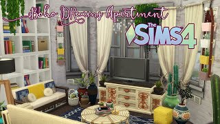 The Sims 4 : Boho Dreams Apartment - CC Free - Stop Motion Speed Build