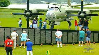 Martin B-26 Marauder Flies Over Traveling Vietnam Wall Memorial