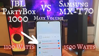 Crazy Bass Test - 2600Watts - JBL PartyBox 1000 VS Samsung MX-T70 Max Volume  JBL Ultimate BASS TEST