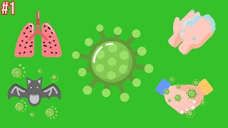 Part 1 || 15 Coronavirus Animation Icons Green Screen || Motion Graphic || By Green Pedia