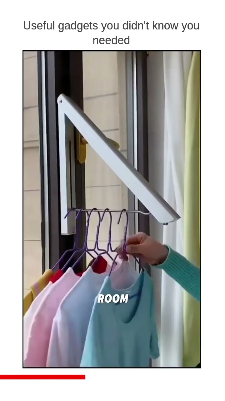 Product link in Bio This wall-mounted retractable folding clothes rack is easy to operate, it can