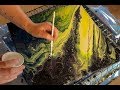 ( 7 ) Fluid Painting - Aurora Borealis / Northern Ligts. One cup ring pouring