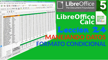 Tutorial LibreOffice Calc - 24/34  Manejando Datos. Formato Condicional.