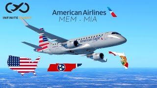 Infinite Flight - Memphis (MEM) to Miami (MIA) | TIMELAPSE | American Eagle E175 Flight Time From Memphis To Miami