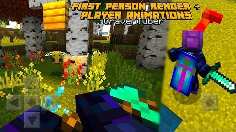 MCPE 1.16+ First Person Render + Player Animation Addon [Customizable Capes and Vert Shader Pack]