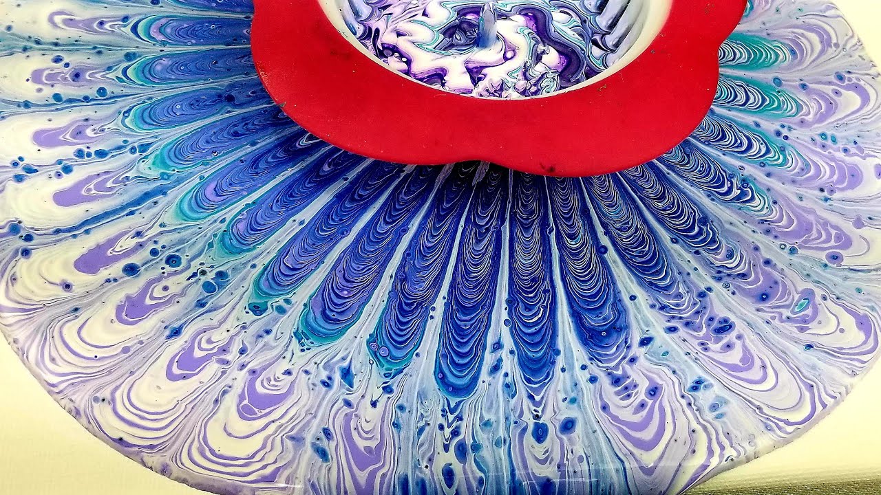 29 2nd Acrylic Swirl Pour With Sink Strainer On Canvas And Vinyl Record Awsome Results