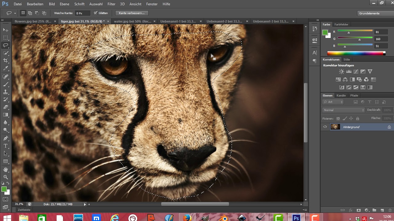 Photoshop Cs6 Tutorial Deutsch Bild Freistellen Lasso Youtube
