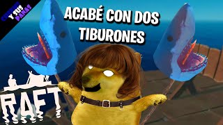 Cheems SOBREVIVE en MEDIO DEL MAR con TIBURONES - Raft screenshot 2