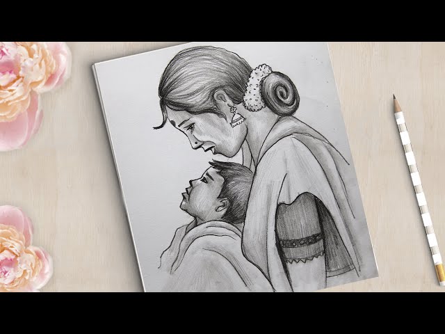 Mother with baby drawing HD wallpapers | Pxfuel