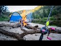 Overnight river camp murray cod fishing