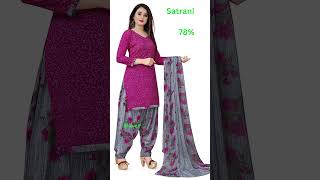 Who Uses Satrani Womens Crepe Printed Unstitched Dress Material youtubeshorts viral