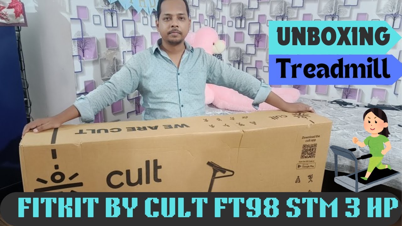 FITKIT BY CULT FT 98 TREADMILL UNBOXING ! SAURABHPUJAVLOGS!  TREADMILL SE MOTAPA DUR KARE!