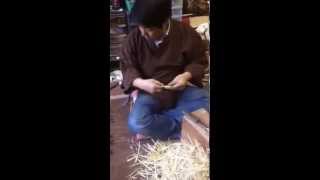 2014年12月　青竹箸削り