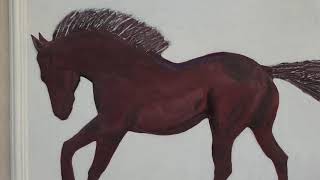 Alçı Rölyef At Tablosu - Plaster Relief Horse Painting - Relief Panel