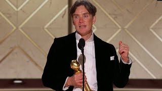 Cillian Murphy wins the Best Male Actor at The Golden Globes Awards #GoldenGlobes2024