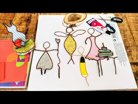 Paper wire figures. Easy Craft at home with paper DIY also for Kids #stayhome