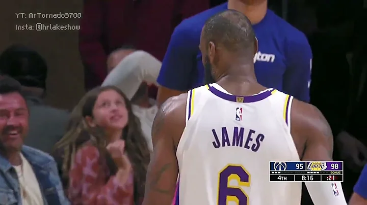 LeBron James sinks the side-step three for the lead