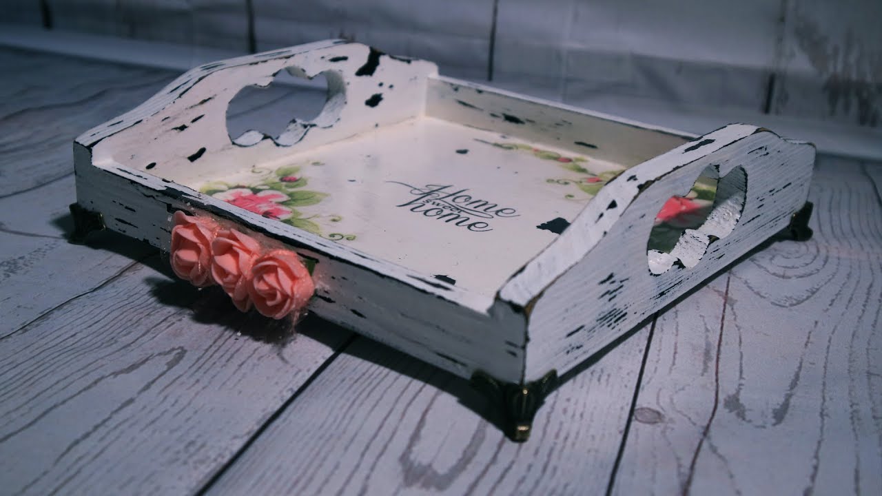 41 / DECOUPAGE VINTAGE TRAY/ TACA VINTAGE / TUTORIAL DIY / DECOUPAGE / WOOD