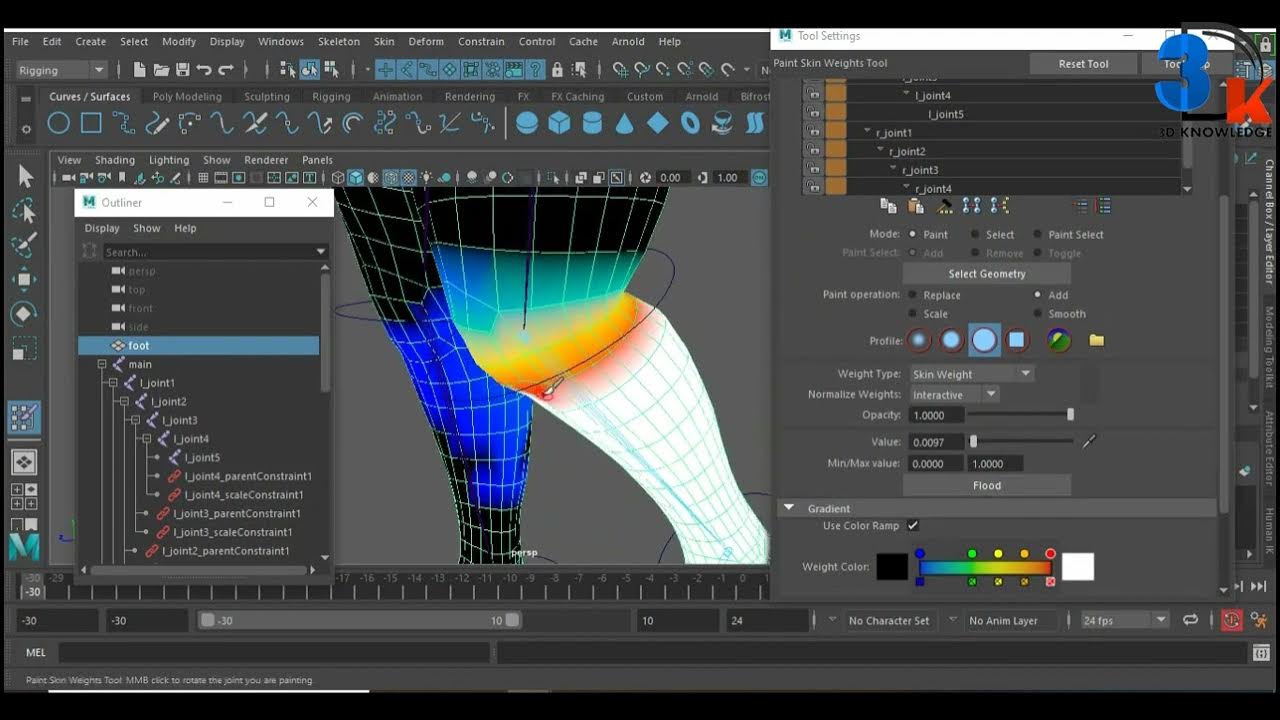 Smooth Paint Skin Weights In Maya How To Skin Smooth Weight Maya