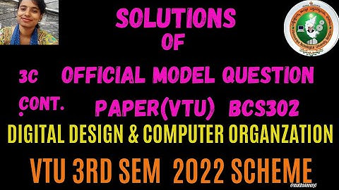 Q 3c. Continued. BCS302 Solutions of Official model Question paper DDCO |3rd Sem |2022 Syllabus| VTU