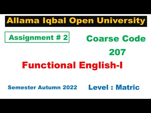 aiou 207 solved assignment autumn 2022