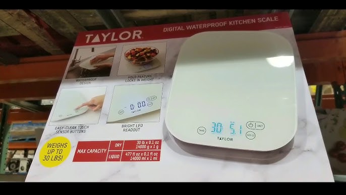 Taylor High Capacity Black Digital Waterproof Auto Shut Off Kitchen Scale