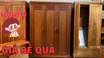 Tủ quần áo gỗ xoan đào 2 buồng 3 cánh hợp với căn phòng nhỏ.