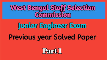 WBPSC Junior Engineer Exam Solved Paper || Part 1|| Mechanical Engineering