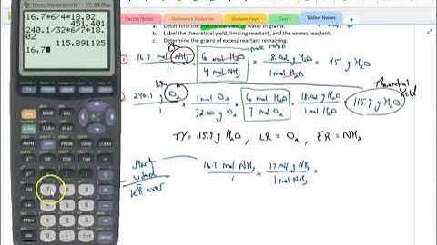 Excess Reactant Remaining Video Notes