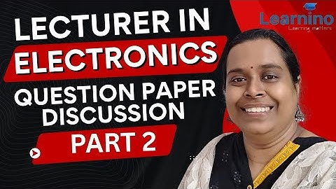 Polytechnic Lecturer Electronics Answer key Part 2