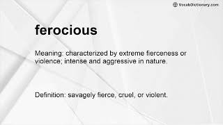 ferocious Meaning