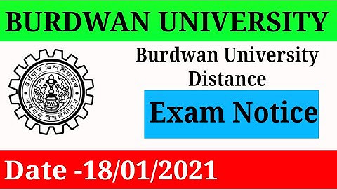 Exam Notice Burdwan University Distance mode