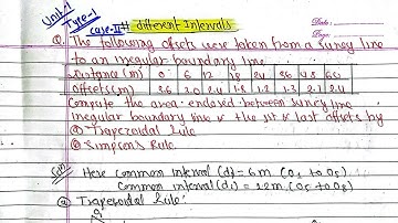 Unit-1|Area by Trapezoidal & Simpsons Rule having different interval|Surveying-II BE Civil PU PoU TU