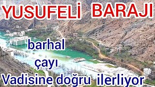 YUSUFELİ BARAJI 3 nisan 2023 yeni servis yolundan ahalt'a gittim 4 değişik açıdan barajı  çektim