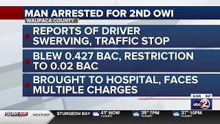 A man arrested for second OWI, had a blood alcohol content more than 21 times his legal limit