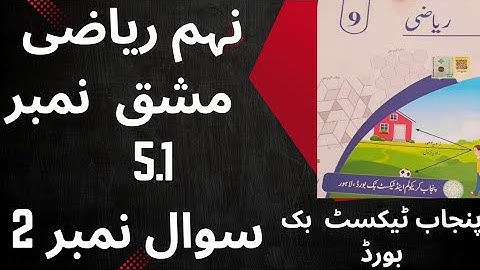 "Class 9th Math Exercise 5.1 Question 2 | Punjab Textbook Board New Syllabus | Urdu Medium  "