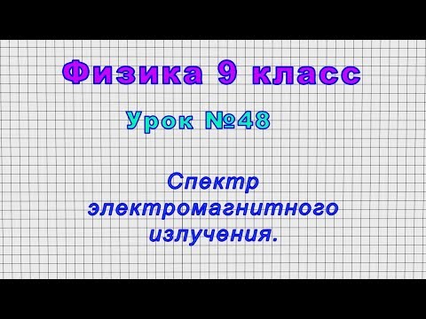 Физика 9 класс (Урок№48 - Спектр электромагнитного излучения.)