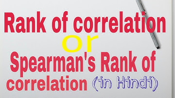 Rank of correlation Method | spearman