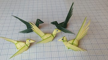 Cách làm con chim bằng lá dừa đơn giản đẹp (c.4)