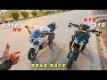 Apache RTR 310 vs BMW G310 RR : Drag Race | Race Fight in Cousin Brothers