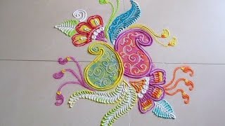 Beautiful free hand rangoli design | Rangoli by Poonam Borkar