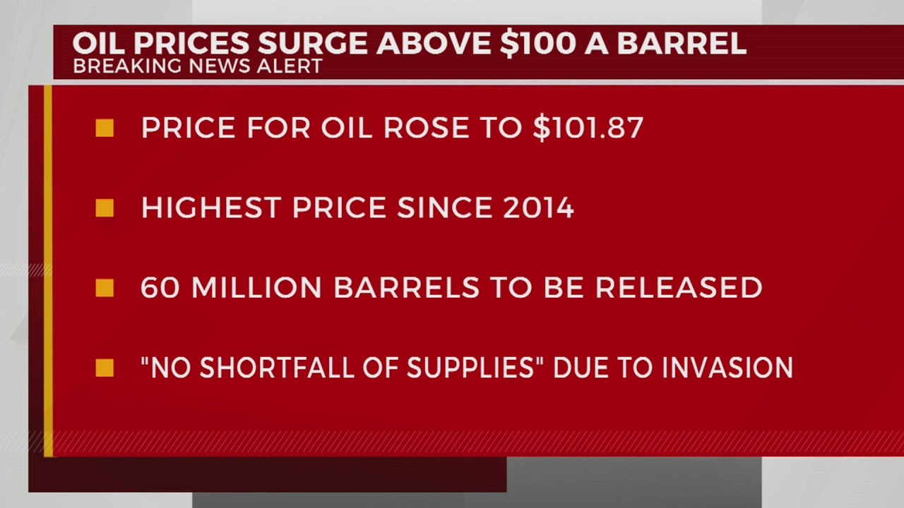 Gas prices surge above $100 a barrel