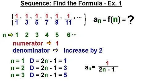 Calculus 2: Infinite Sequences and Series (11 of 62) Sequences: Find the Formula - Ex. 1