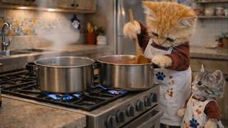 Orange Cat Scully Cooks Valentines Dinner For Claire With Edgars Help