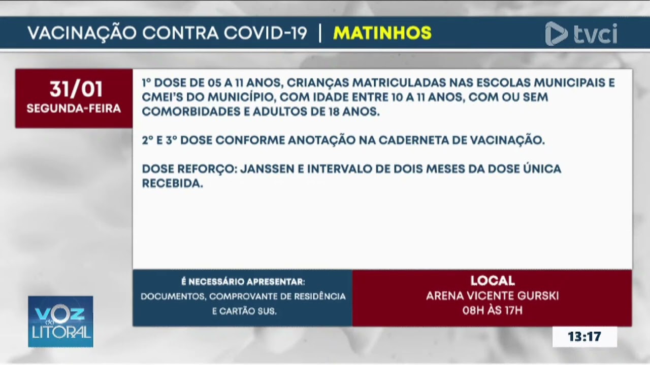 Vacinação contra COVID-19 no Litoral